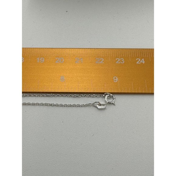 Script T Initial Charm & Silver Chain Necklace - 925 Sterling Silver  - 18"  NEW - Picture 7 of 8